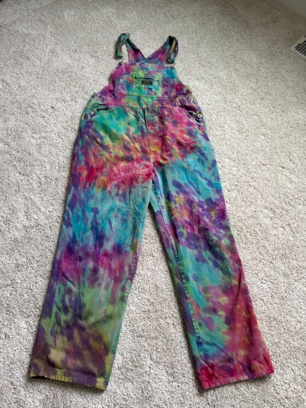 Tie-Dye Multicolor Women's Overalls